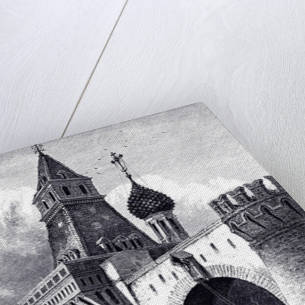 View of the Nikolskaya Tower and Armory in Moscow, ca 1860 by Anonymous