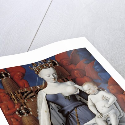 Virgin and Child Surrounded by Angels. Right wing of Melun diptych, c. 1450 by Jean Fouquet