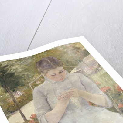 Young Woman Sewing in the Garden, 1880-1882 by Mary Cassatt