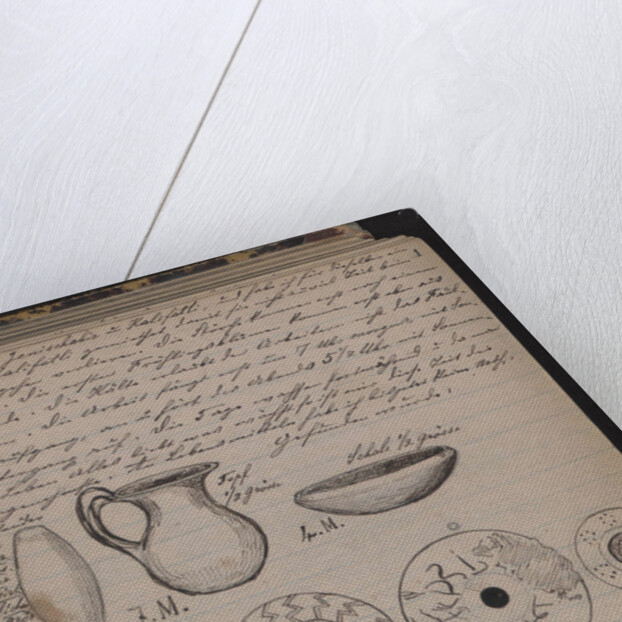 The Schliemanns diary contains sketches of discoveries, 1873 by Heinrich Schliemann