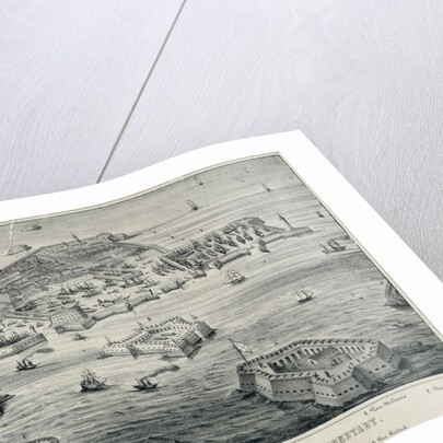 View and Plan of island and the port of Kronstadt, c. 1850 by Anonymous