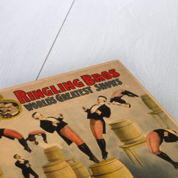 Ringling Bros, worlds greatest shows Raschetta brothers, marvelous somersaulting vaulters, c. 1900 by Courier Company Lith.