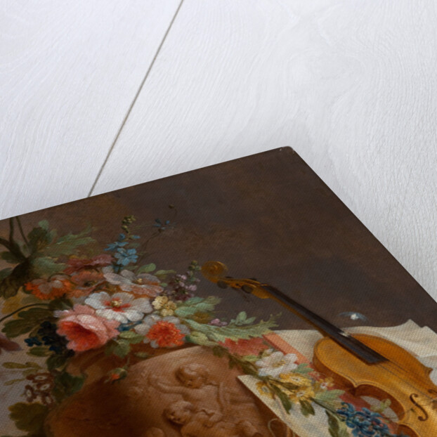 Still life with flowers and a violin, c. 1750 by Jean-Jacques Bachelier