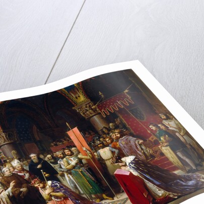 King Louis VII takes the standard at Saint-Denis by Jean-Baptiste Mauzaisse