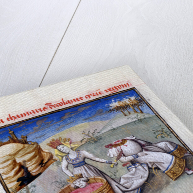 Queen Tomyris. From: Speculum Humanae Salvationis (Mirror of Human Salvation) by Ludolph of Saxony by Anonymous