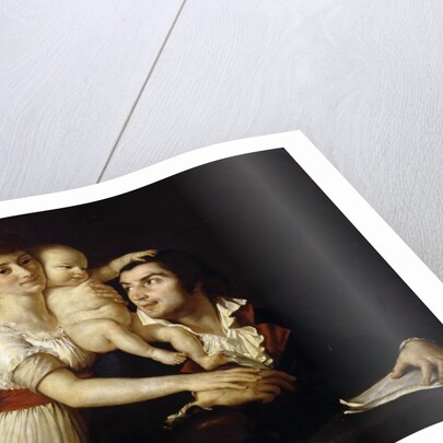 Camille Desmoulins with his wife Lucile and child by Jacques Louis David