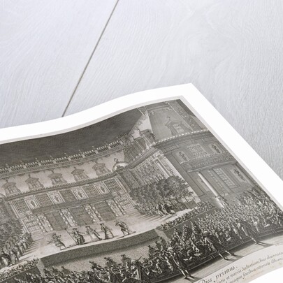 Jean-Baptiste Lullys opera Alceste being performed in the marble courtyard at the Palace of Versail by Jean Le Pautre