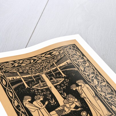 How Four Queens Found Lancelot Sleeping. Illustration to the book Le Morte dArthur by Sir Thomas by Aubrey Beardsley