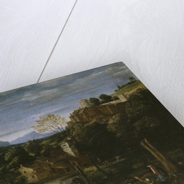 Landscape with river and bathers by Annibale Carracci