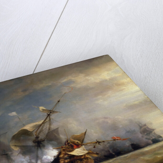 The naval Battle near Lizard Point, Cornwall on 21 October 1707 by Théodore Gudin