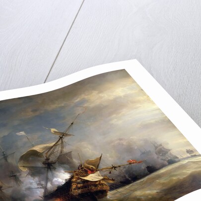 The naval Battle near Lizard Point, Cornwall on 21 October 1707 by Théodore Gudin