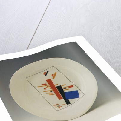 Plate with suprematist decoration by Kasimir Severinovich Malevich