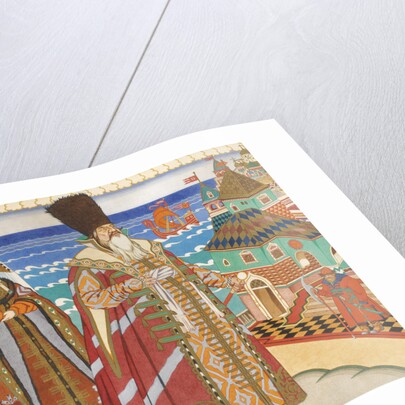 Illustration for the Fairy tale of the Tsar Saltan by A. Pushkin by Ivan Yakovlevich Bilibin