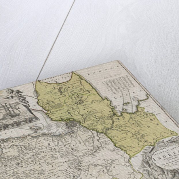 Map of Ingria with View of Saint Petersburg by Johann Baptist Homann