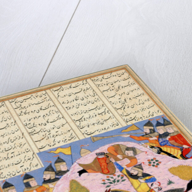 Malik Lifts Abul Mihjan from the Saddle by Iranian master