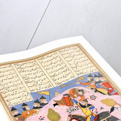 Malik Lifts Abul Mihjan from the Saddle by Iranian master