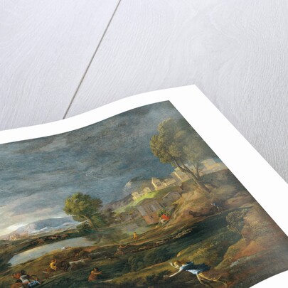 Landscape during a Thunderstorm with Pyramus and Thisbe by Nicolas Poussin