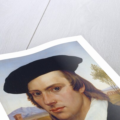Self-Portrait with Beret before a Roman Landscape by Johann David Passavant