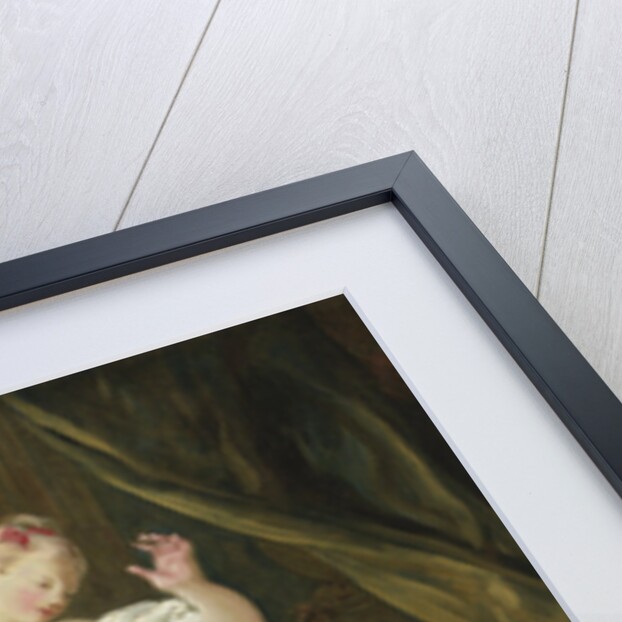 Two Girls on a Bed Playing with their Dogs by Jean Honoré Fragonard