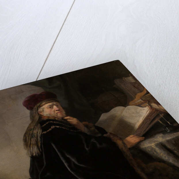 A Scholar Seated at a Desk (Scholar at his Study) by Rembrandt van Rhijn