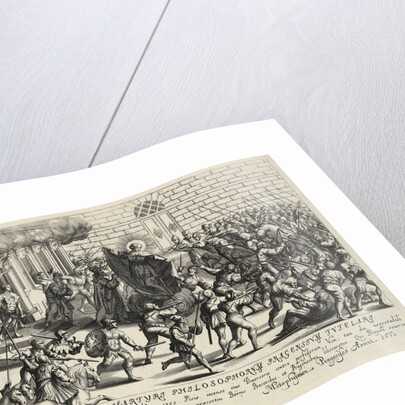 Saint Catherine protects Charles IV during the Pisan popular revolt in May 1355 by Matthäus Küsel