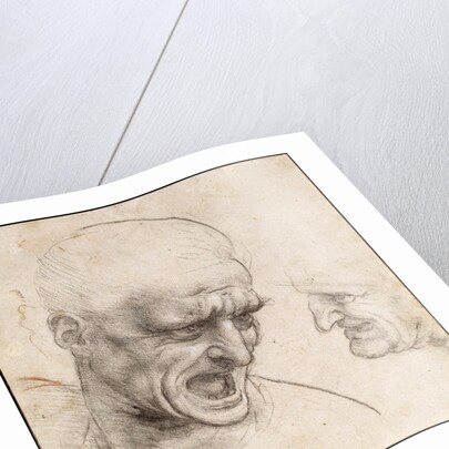 Study of Two Warriors Heads for the Battle of Anghiari by Leonardo da Vinci