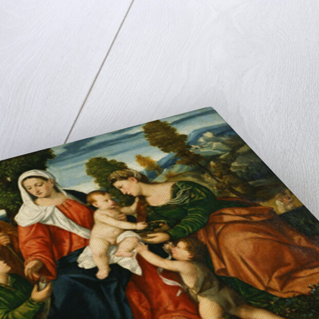The Holy Family with Tobias and the Angel, Saint Dorothy, John the Baptist and the Miracle of the Co by Bonifacio Veronese