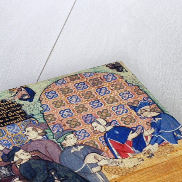 Avarice. A miniature with scenes of banking by Master of the Cocharelli Codex