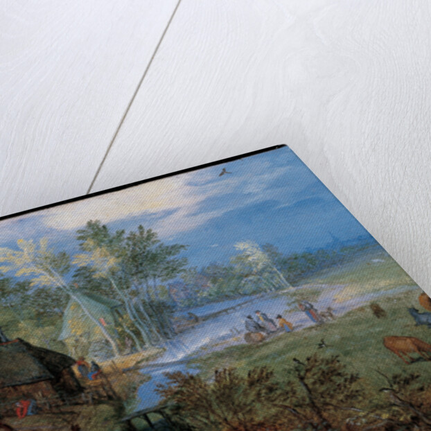 Village with peasants and animals by Jan Brueghel the Elder