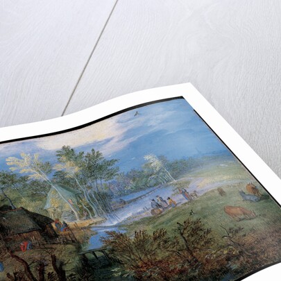 Village with peasants and animals by Jan Brueghel the Elder