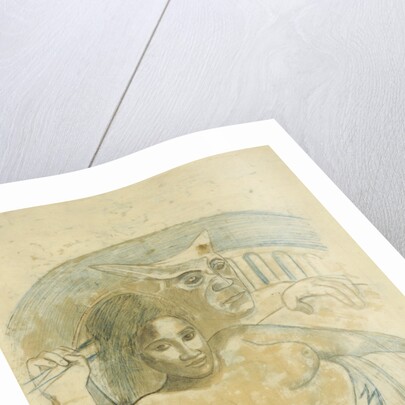 Tahitian Woman with Evil Spirit by Paul Eugéne Henri Gauguin