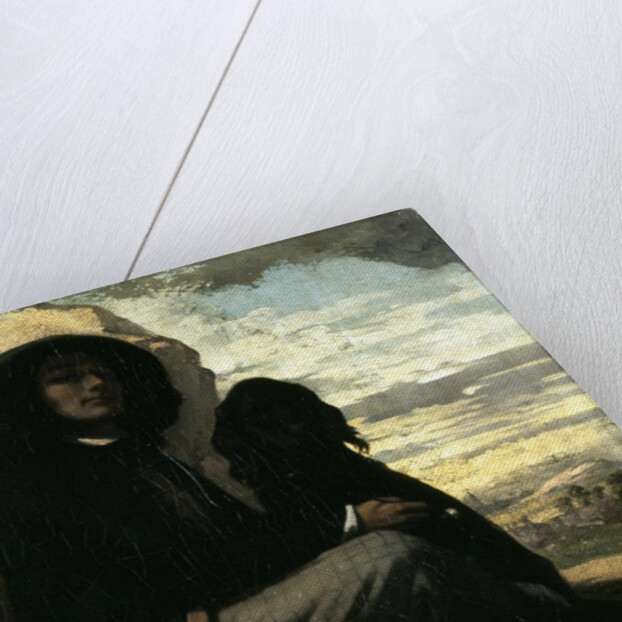 Self-portrait with black dog by Gustave Courbet