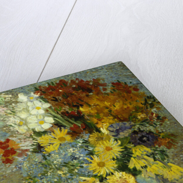 Flowers in a blue vase by Vincent van Gogh