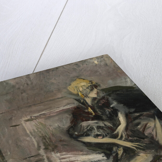 Lady In A Yellow Hat With Her Dog (Marchesa Casati) by Giovanni Boldini