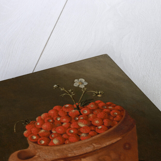Still life with strawberries in a clay pot, 1704 by Adriaen Coorte
