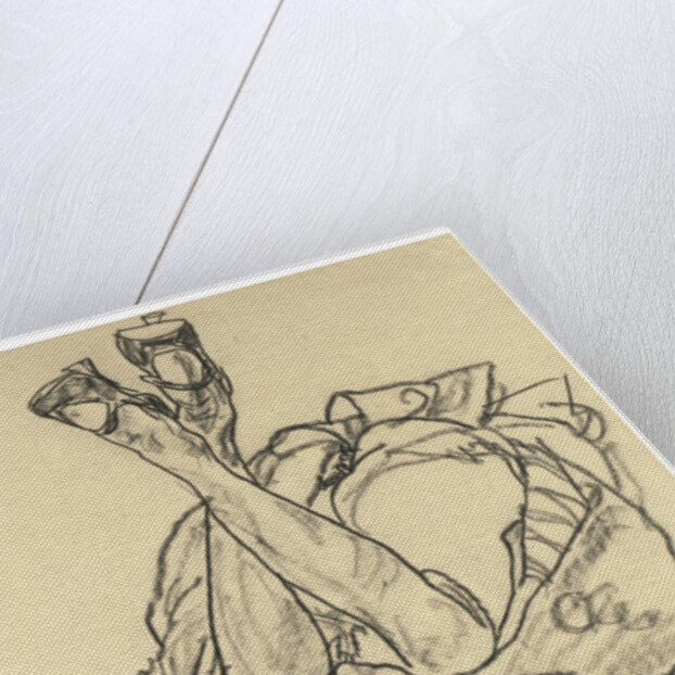 Girl lying on her back with crossed arms and legs, 1918 by Egon Schiele
