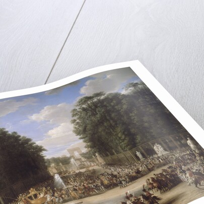 The marriage procession of Napoleon I and Marie-Louise crossing the Jardin des Tuileries on 2nd Apri by Étienne-Barthélémy Garnier