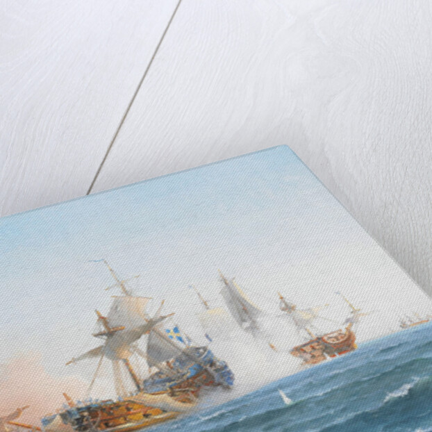 HMS Wachtmeister fighting against the Russian squadron on Juny 4, 1719, 1902 by Otto Ludvig Richarde
