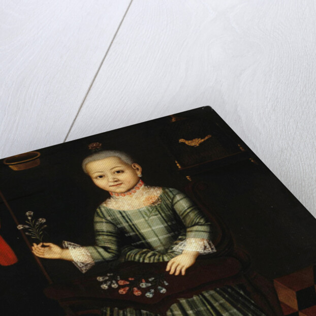 Girl with parrot, Mid of the 18th century by Anonymous