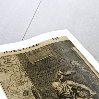 Xanthippe emptying a chamber pot over Socrates. (From Emblemata Horatiana), 1607 by Otto van Veen