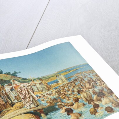 The baptism of the residents of Kiev in 988 by Klavdi Vasilyevich Lebedev