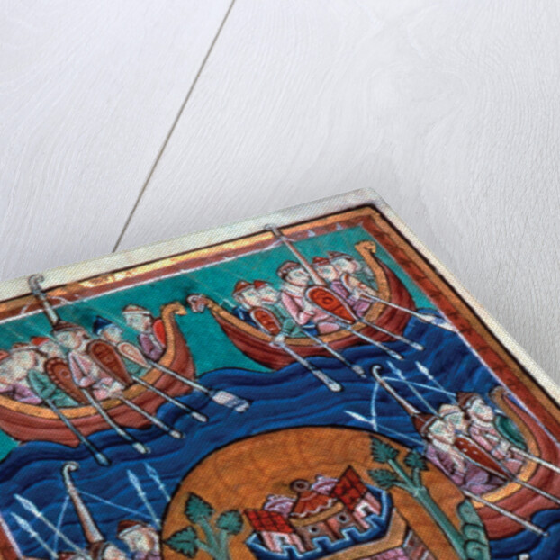 Viking ships arriving in Britain, ca 1130 by Abbo of Fleury