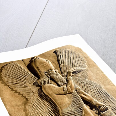 Winged genie. Detail of a relief from the palace of Assyrian king Sargon II, 722-705 BC by Assyrian Art