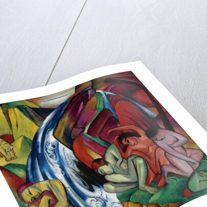 The waterfall (Women under a waterfall), 1912 by Franz Marc