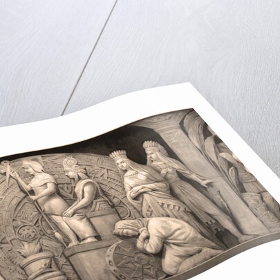 Cortez and Montezuma at Mexican Temple (The frieze in the Rotunda of the United States Capitol), 186 by Constantino Brumidi