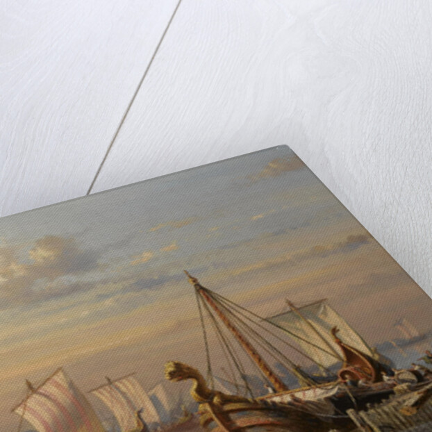 Viking ships on the River Thames, Mid of the 19th century by Everhardus Koster