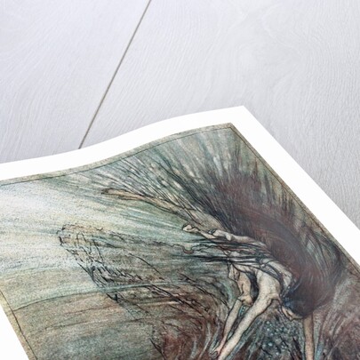 The frolic of the Rhinemaidens. Illustration for The Rhinegold and The Valkyrie by Richard Wagner, by Arthur Rackham