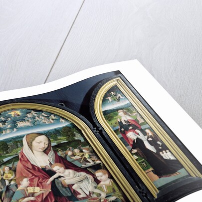 Virgin and Child with Music-Making Angels and the Sampsons-Coolen family, Triptych, 1500-1525 by Jacob Cornelisz van Oostsanen