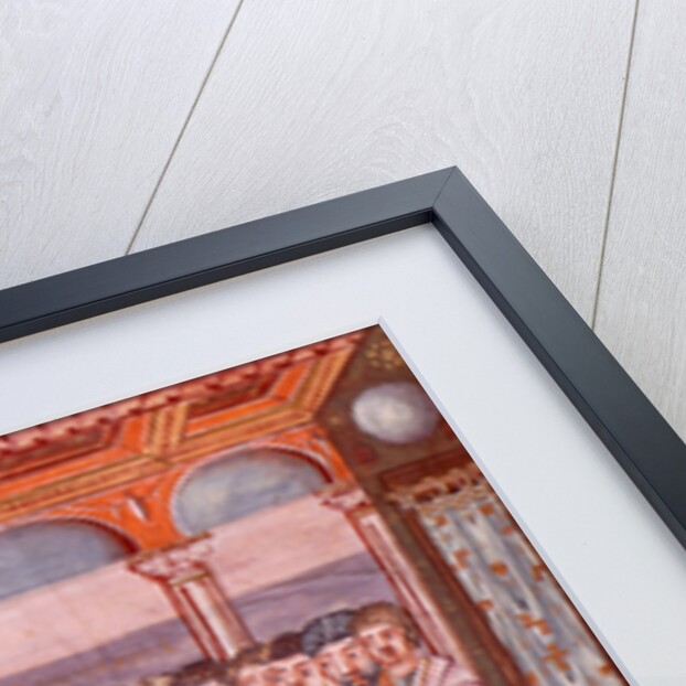 Moses receiving the tablets of law (Miniature from the Moutier-Grandval Bible), ca 830-ca 840 by Anonymous