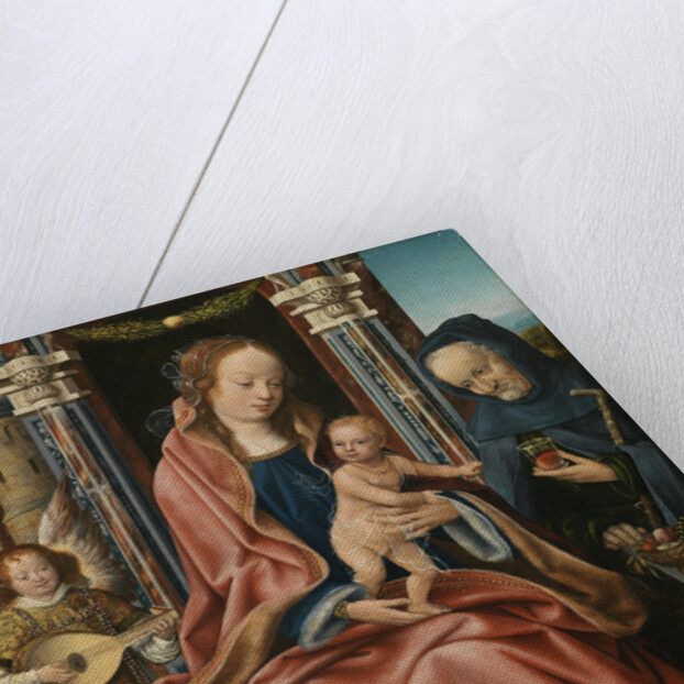 Triptych of the Holy Family with Music Making Angels. Central panel, ca 1510-1520 by Master of Frankfurt